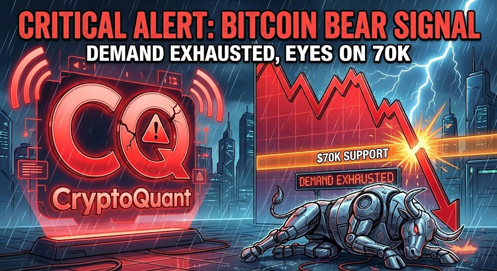 CryptoQuant Issues Critical Alert: Bitcoin Demand 'Exhausted', Eyes $70K Support
